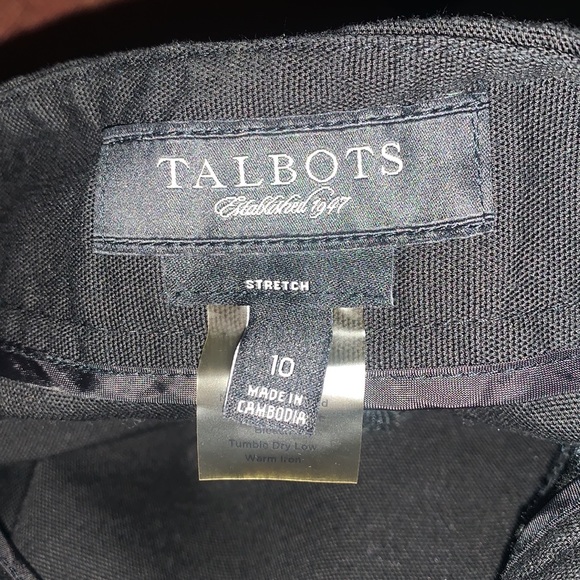 Talbots Black Stretch Pants Ankle Straight Leg Trousers Women’s Sz 10 - Picture 6 of 6